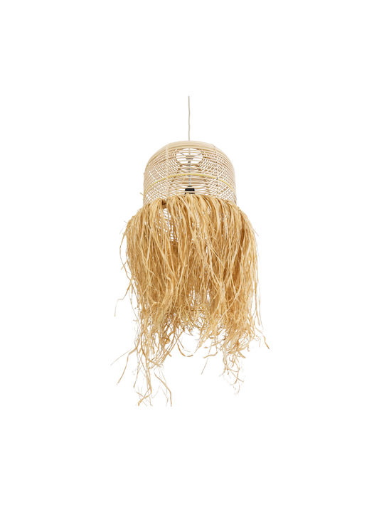 GloboStar Basseterre Deckenleuchte Beiges Boho Raster mit Lampenbirnensockel E27 35x35x60cm