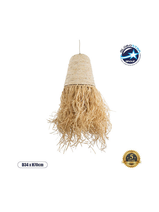 GloboStar Arembepe Ceiling Light Beige Boho Grid with E27 Socket 34x34x70cm