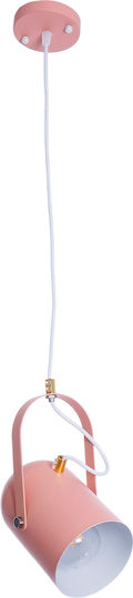GloboStar Hazel Κρεμαστό Φωτιστικό Ροζ με Ντουί E27 12x18x27εκ.
