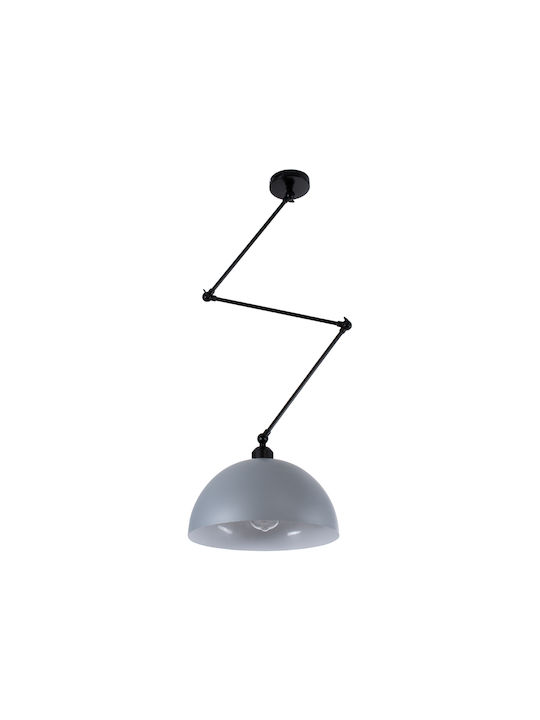 GloboStar Lotus Hängelampe Gray Glocke mit Fassung E27 30x21cm.