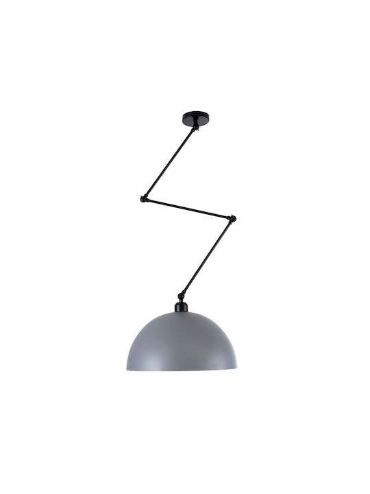 GloboStar Lotus Hängelampe Gray Glocke mit Fassung E27 30x21cm.