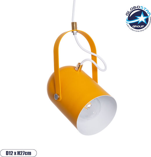 GloboStar Hazel Висящо Осветително Тяло Жълт с Цокъл E27 12x18x27см.