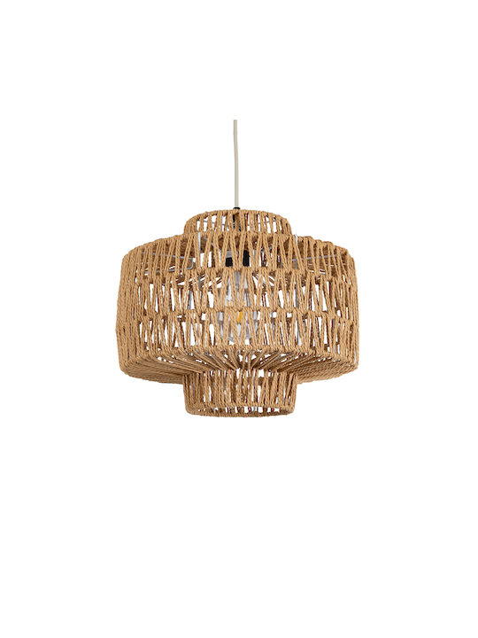 GloboStar Jenson Ceiling Light Brown Boho Grid with E27 Socket 33x35x35cm