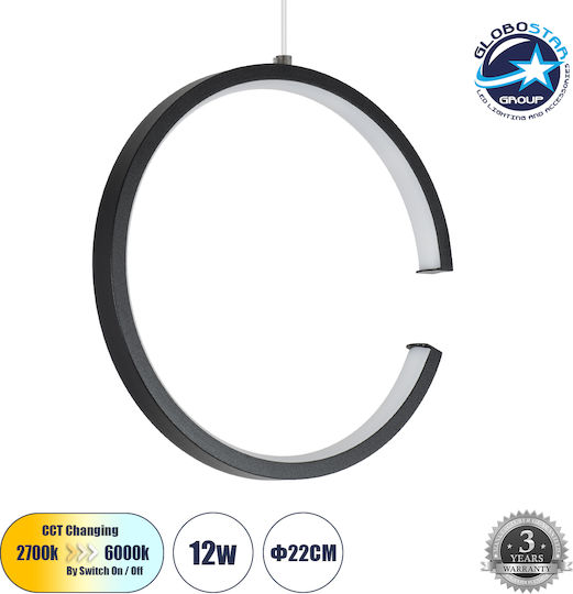 GloboStar Ceroba Висящо Осветително Тяло Черен 22x22x22см.