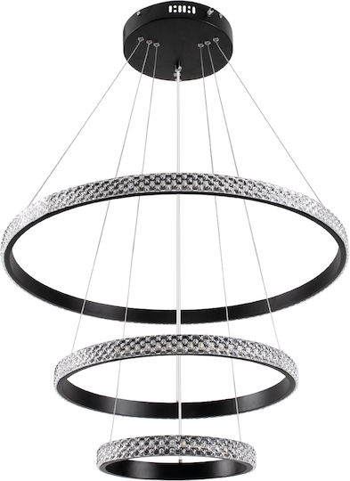 GloboStar Diamond Trio Hängelampe Schwarz 25x25x60cm.