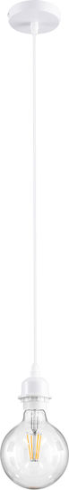 GloboStar Hanna Pendant Light White with Rope for Socket E27 5x18x110cm