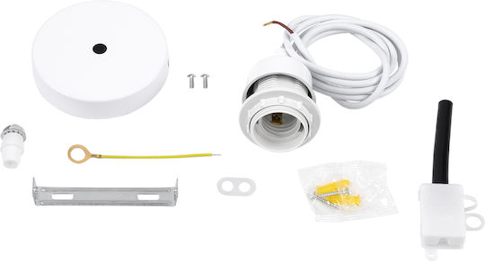 GloboStar Hanna Pendant Light White with Rope for Socket E27 5x18x110cm