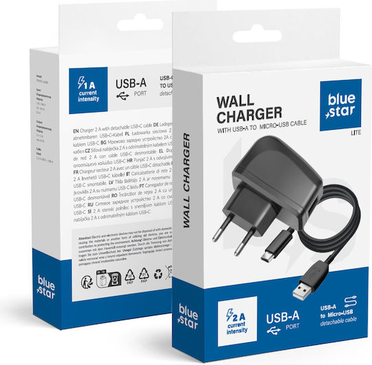 Blue Star Charger and Cable micro USB 5W Blacks (5901737411549)