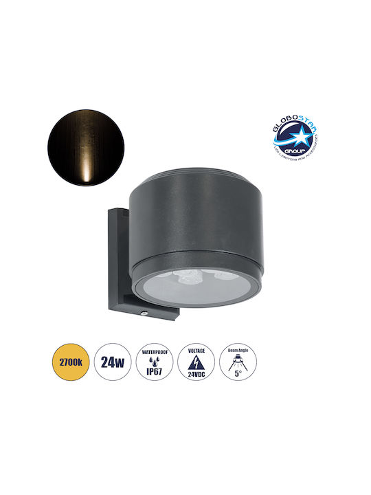 GloboStar Wall-Mounted Outdoor Spot LED IP67 24W with Warm White Light Double Beam