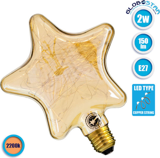 GloboStar Edison Retro LED крушка 2W 180mm за фасунга E27 Топло бяло 150лм