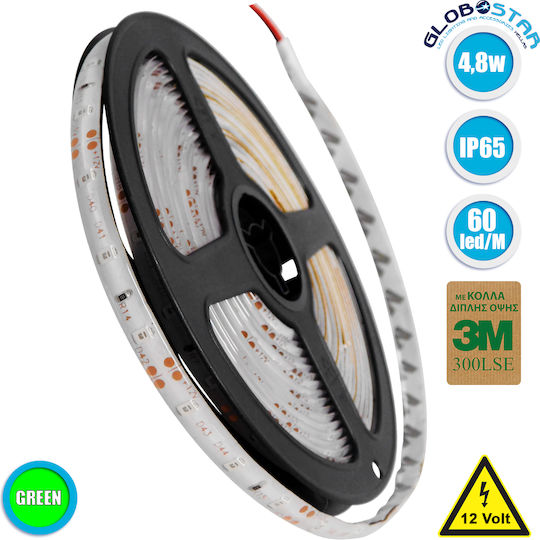 GloboStar Waterproof LED Strip 12V Green Light 5m Type SMD3528