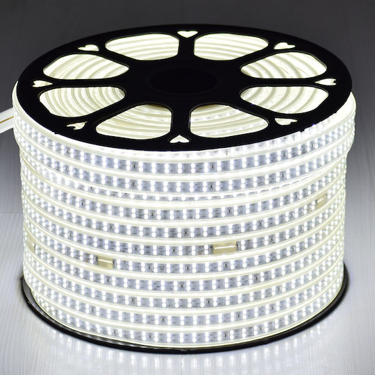GloboStar Rezistent la apă Bandă LED 220V Alb Rece Lumină 1m Tip SMD2835