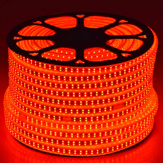 GloboStar Waterproof LED Strip 220V Red Light 1m Type SMD2835