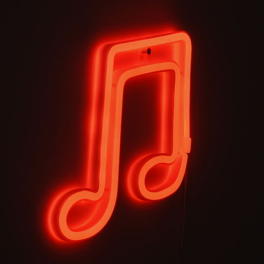GloboStar Neon Διακοσμητικό Φωτιστικό Music Note LED Φιγούρα 19x19x23εκ.