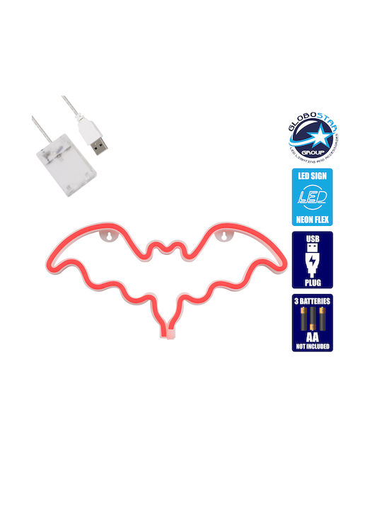 GloboStar Neon Διακοσμητικό Φωτιστικό Batman LED Φιγούρα 35.5x16εκ.