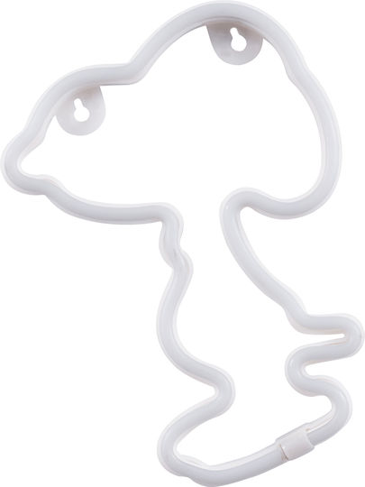 GloboStar Neon Διακοσμητικό Φωτιστικό Snoopy LED Θερμό Λευκό 2700K Φιγούρα