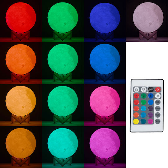 GloboStar Διακοσμητικό Φωτιστικό Moon LED RGBW Moon Light 12x12x15εκ.