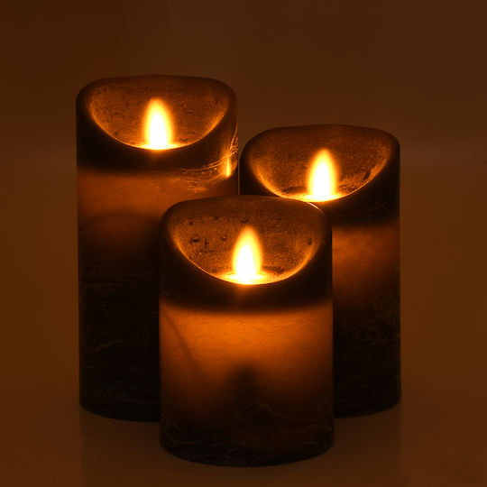 GloboStar Dekorative Lampe Wachs-Politur Schwarz 3Stück