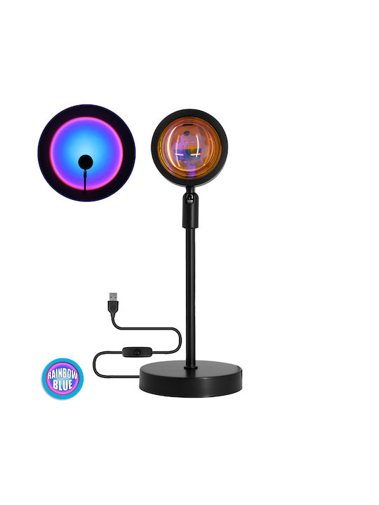 GloboStar Rainbow Blue 180° Dekorative Lampe Sonnenuntergang Schwarz