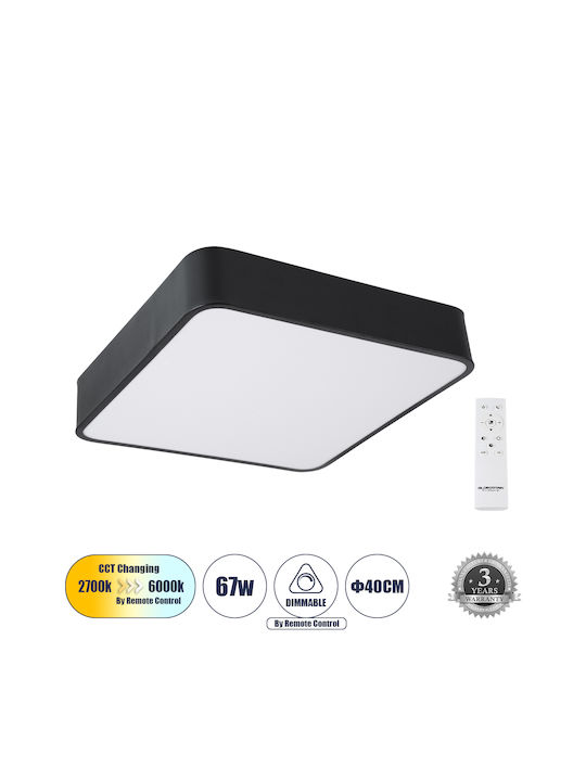 GloboStar Kamala Deckenleuchte 40cm Schwarz mit Integrierter LED und Fernbedienung