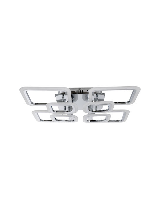 GloboStar Royal-S Deckenleuchte 58.5cm Silber mit Integrierter LED und Fernbedienung