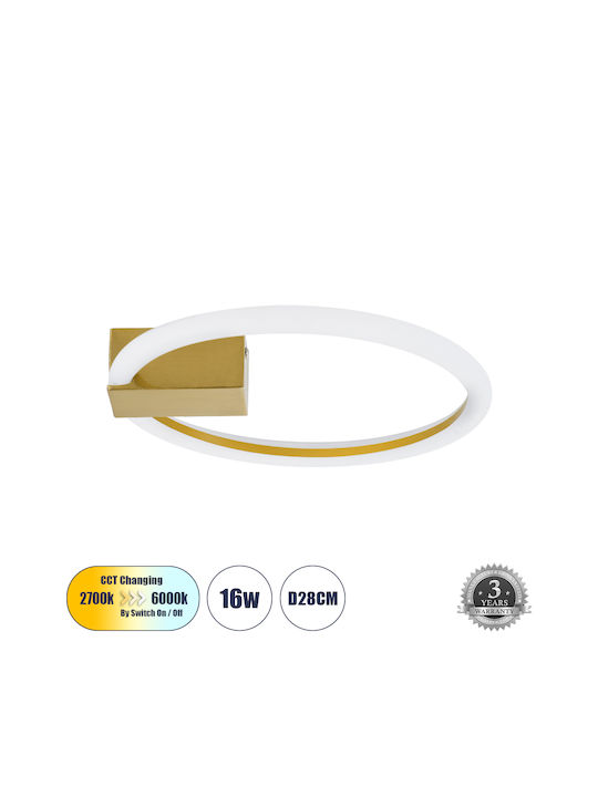 GloboStar Cinderella Mount Ceiling Light 28cm Gold With Integrated LED