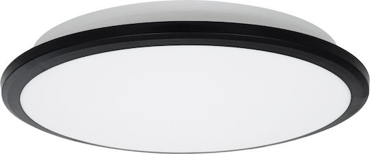 GloboStar Tuffin Ceiling Mount Light Bathroom 30cm Black with Integrated LED