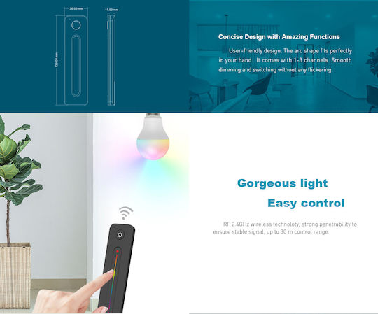 GloboStar R10 Skydance Wireless Remote Control Touch RF Hand Tool 71545
