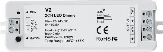 GloboStar Ασύρματο Dimmer και Controller για Ρυθμιζόμενο Λευκό RF Χειρός 71564