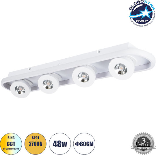 GloboStar Nespo LED Spot with 4 Lights in White Color