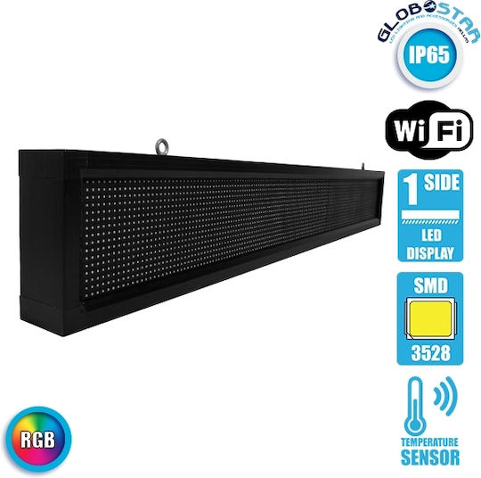 GloboStar Scrollendes LED-Schild Einseitig Wasserdicht 168x24cm RGBW
