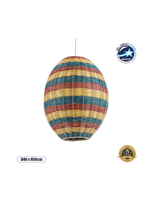 GloboStar Caballeros Hängelampe Bulb Boho Raster mit Fassung E27 40x50cm.