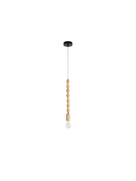 GloboStar Beads Κρεμαστό Φωτιστικό Μπεζ με Ντουί E27 4εκ.