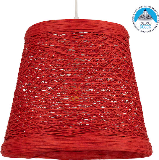 GloboStar Playroom Red Ceiling Light with Rope for E27 Socket 32x32x27cm