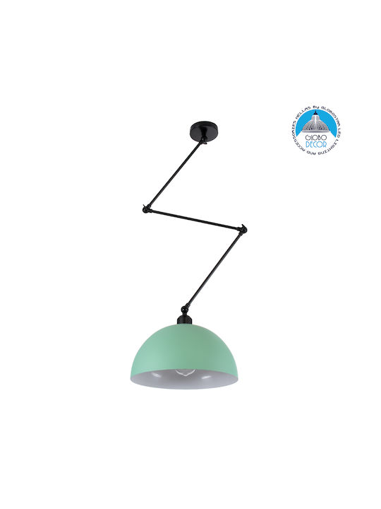 GloboStar Lotus Pendant Light Green Bell with Socket E27 30x21cm