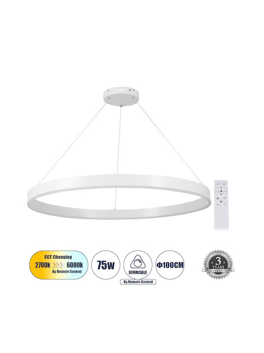 GloboStar Venom Pendant Light White 100x100cm
