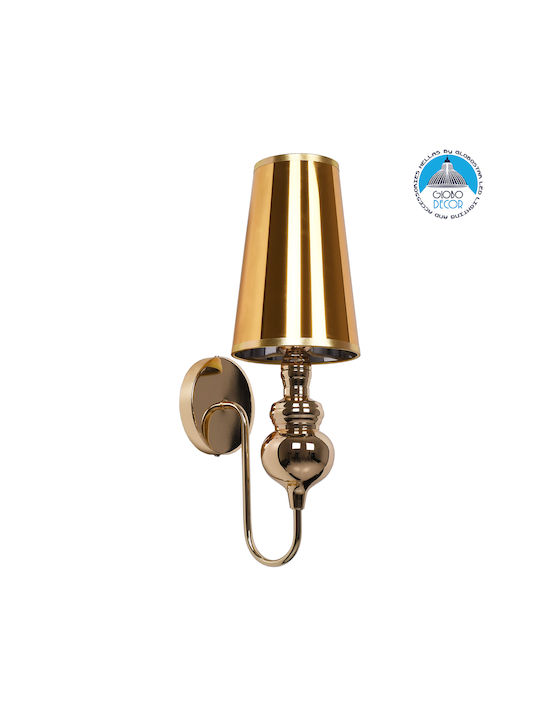 GloboStar Laura Modern Leuchte Wand mit Fassung E27 Gold 15x48cm