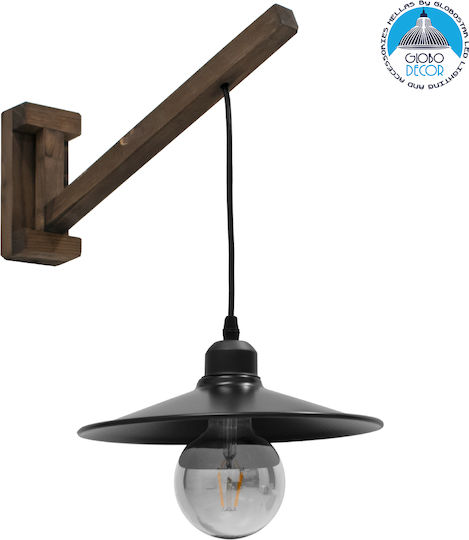 GloboStar Jonas Vintage Lampa De Perete Cu Bază De Bec E27 Maro 26x50x50cm