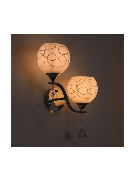 GloboStar Canter Modern Lamp Wall with Socket E27 Transparent 32x15x40cm