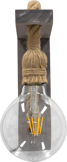 GloboStar Kensi Vintage Wall Lamp with E27 Socket Grey 7x30x30cm