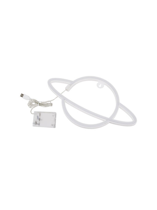 GloboStar Neon Διακοσμητικό Φωτιστικό Planet Saturn LED Φιγούρα