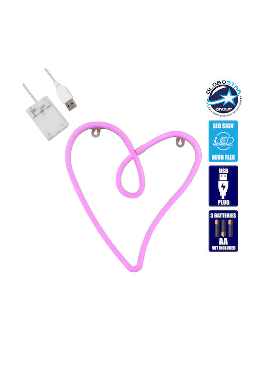 GloboStar Neon Διακοσμητικό Φωτιστικό LED Καρδιά