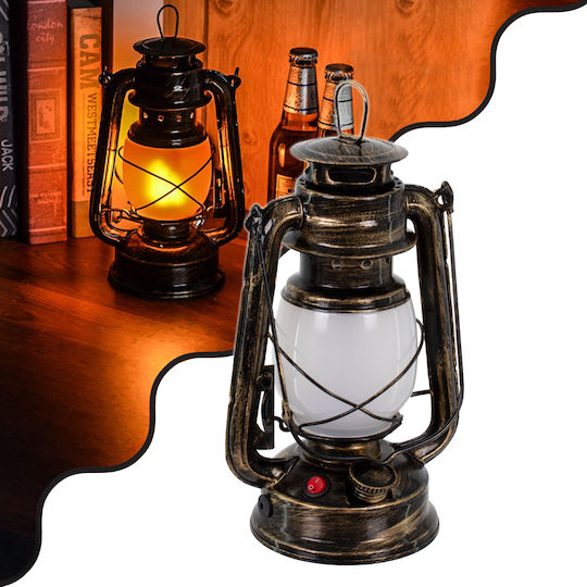 GloboStar Flame Effect Dekorative Lampe Laterna Bronze