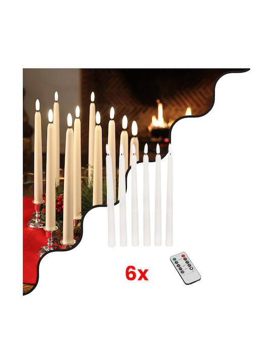 GloboStar Dekorative Lampe Wachs-Politur Weiß 6Stück