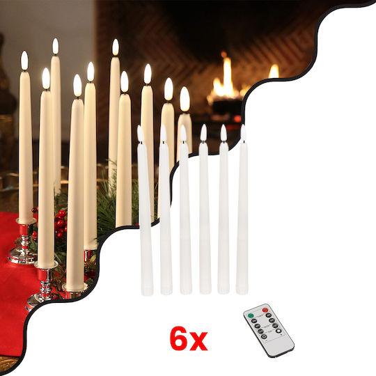 GloboStar Dekorative Lampe Wachs-Politur Weiß 6Stück