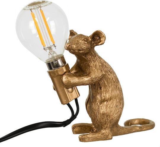 GloboStar Mouse Lustră Decorativă Figura cu Soclu pentru Bec E12 Auriu