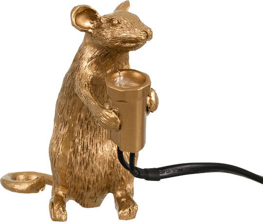 GloboStar Mouse Lustră Decorativă Figura cu Soclu pentru Bec E12 Auriu