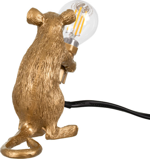 GloboStar Mouse Lustră Decorativă Figura cu Soclu pentru Bec E12 Auriu