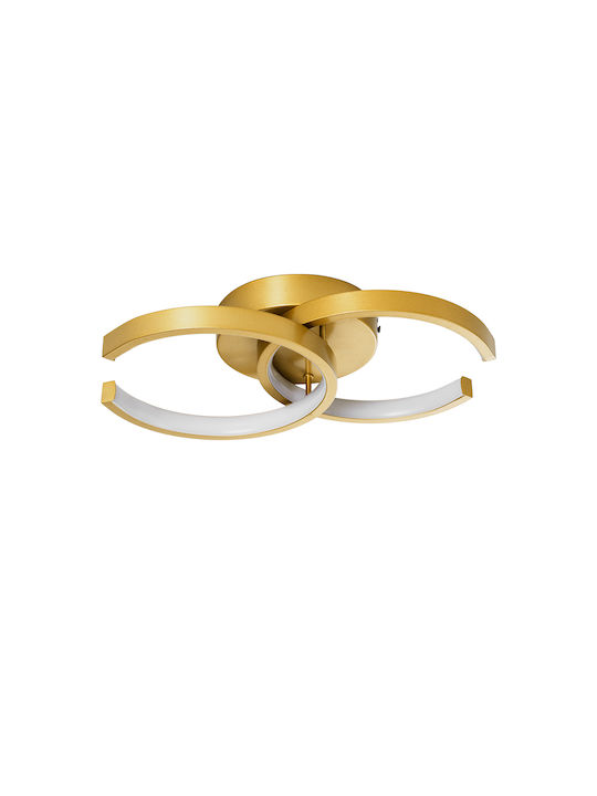 GloboStar Eva Ceiling Mount Light 20.5cm Gold with Integrated LED and Remote Control