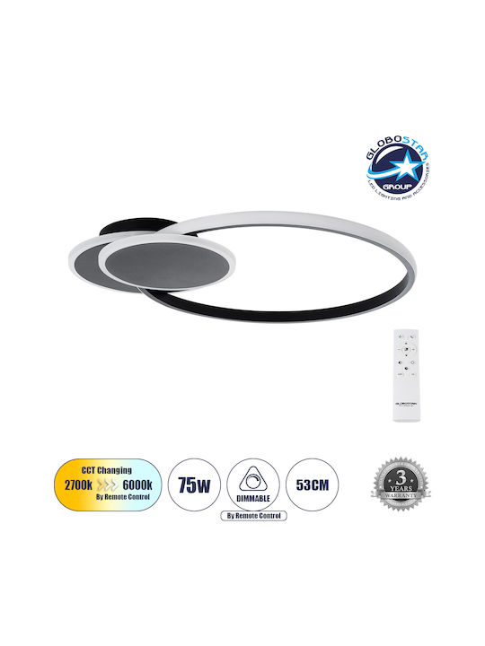GloboStar Ceiling Mount Light 42.5cm Black with Integrated LED and Remote Control